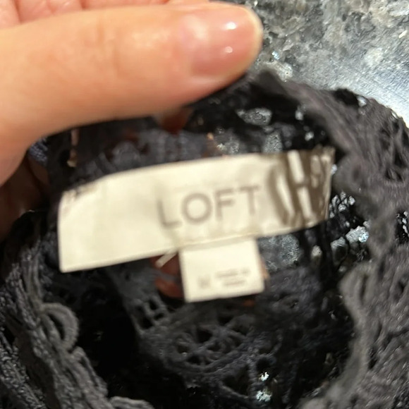 Loft lace ,sheer ,turtleneck women tops, - Picture 7 of 9